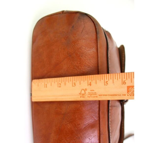 Patricia Nash BROWN GENUINE LEATHER SHOULDER BAG X-BODY ZIP TOP HANDBAG PURSE - Picture 12 of 16